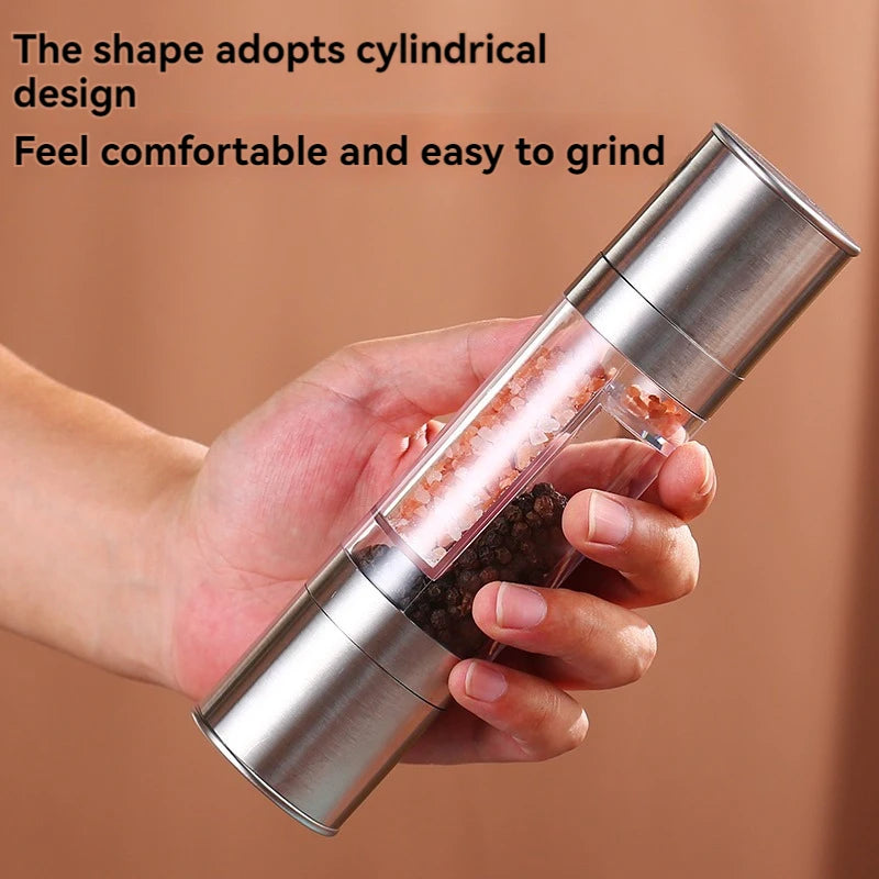 Salt and Pepper Grinder 2 in 1 Manual Stainless Steel Salt Pepper