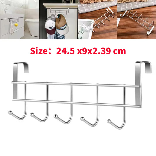 Bold Stainless Steel 5-hook Cabinet Door Back Hook 5 Hooks 24.5x9x2.39