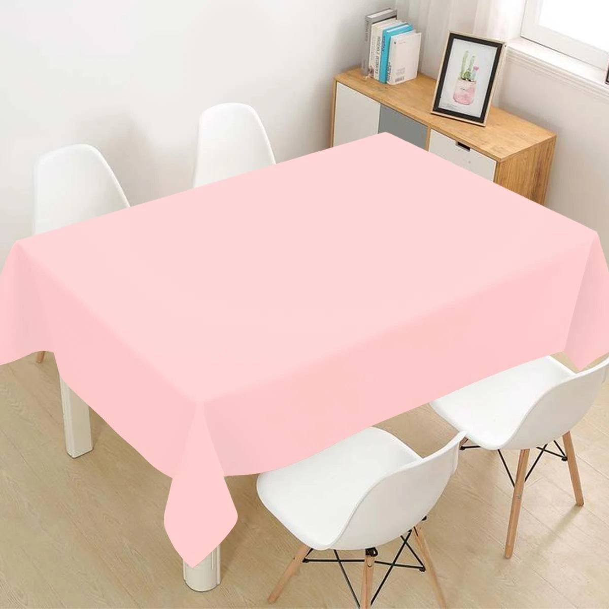 183×137cm Solid Pink Tablecovers Plastic Tablecloth for Wedding