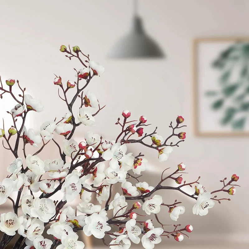 1pc Artificial Flowers Spring Plum Blossom Peach Branch Silk Flowers