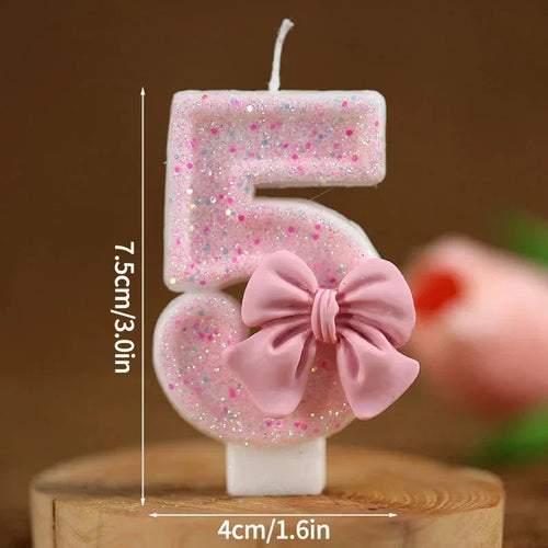 New Number Cake Candle Pink Glitter Birthday Candle 1 2 3 4 5 6 7 8 9
