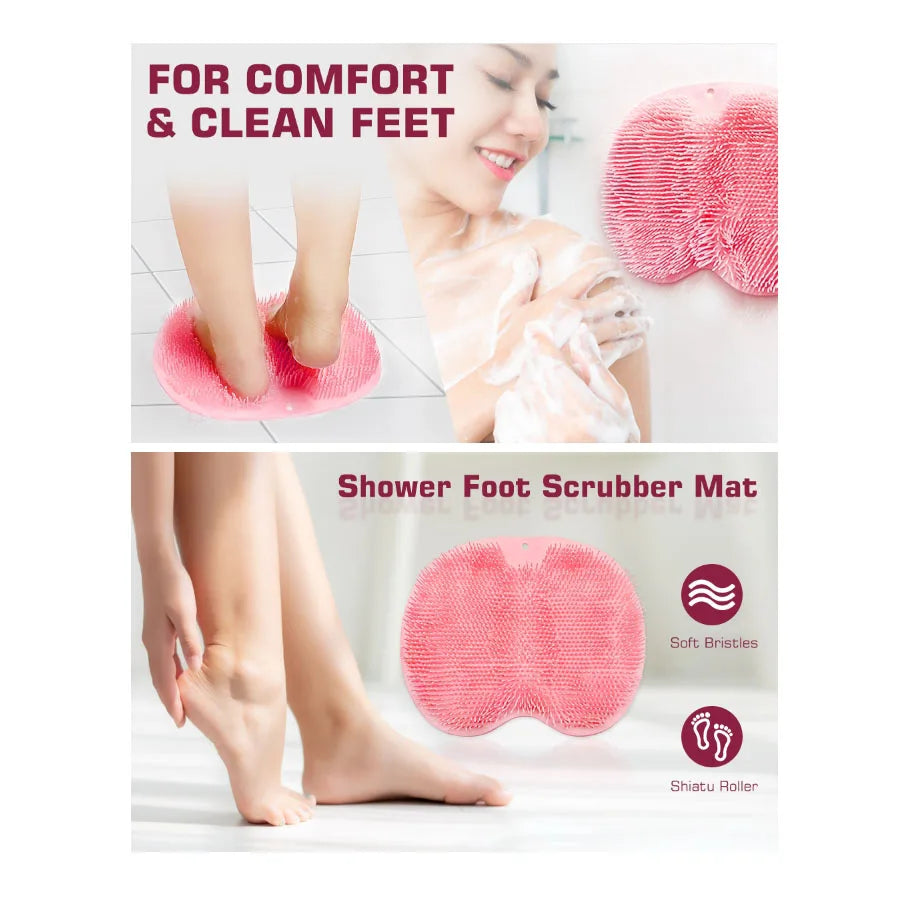 Shower Foot Scrubber Mat Back Washer Exfoliating Bath Wash Pad Wall