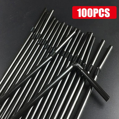 50-1000Pcs Drinking Straws Colorful & Black rietjes Flexible Wedding