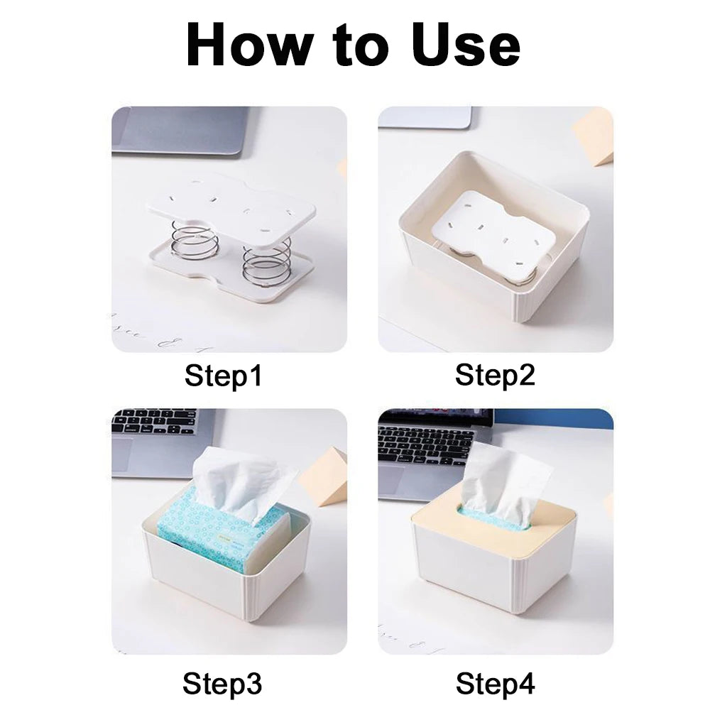 Automatic Tissue Box Tissue Dispenser Spring Loaded Tissue Holder