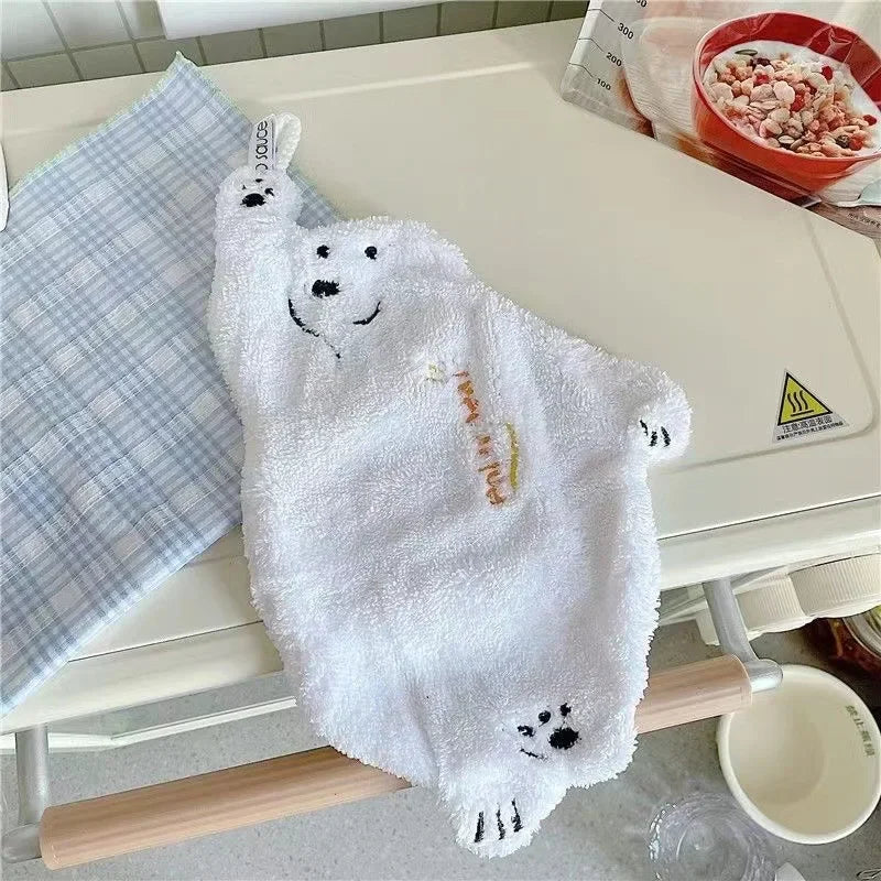 Polar Bear Hand Wiping Towel Super Absorbent Hanging Kitchen Towel
