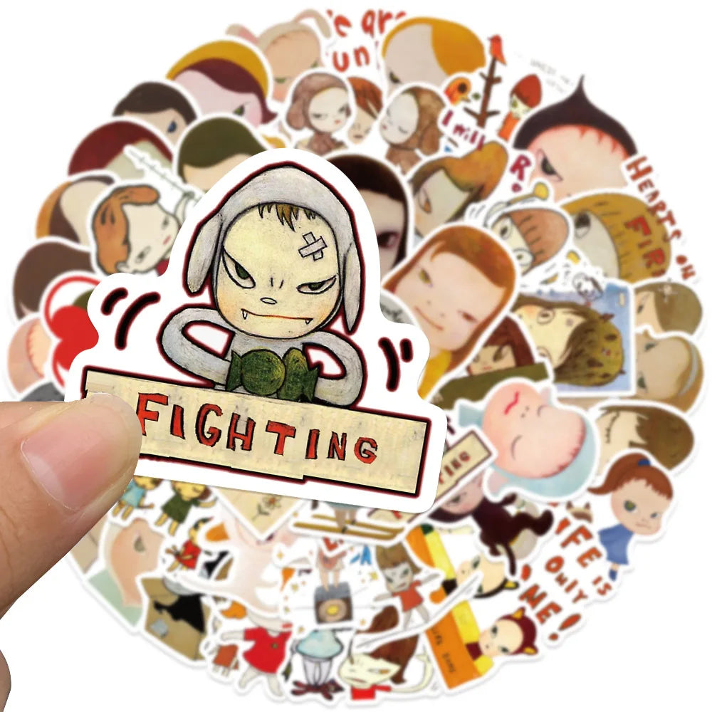 50PCS Japan Nara Yoshitomo Stickers Cute Decal Laptop Motorcycle