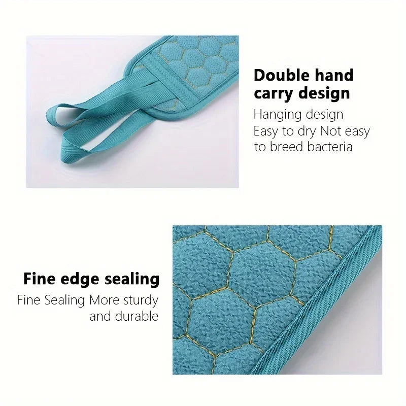 3pcs Exfoliating Bath Towel Set, 3 In 1 Back Bath Scrubbing, Body