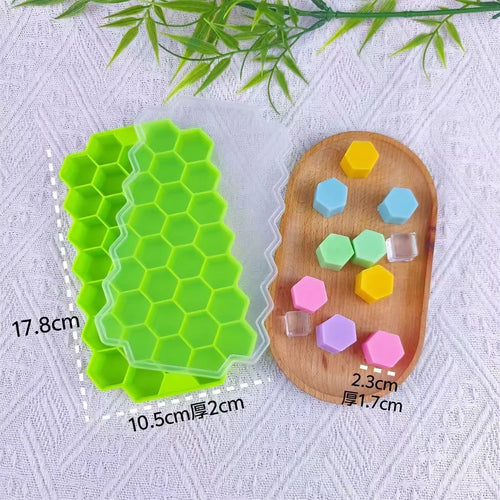 37-Compartment Silicone Meatball Molds with Lids Honeycomb Fish Ball