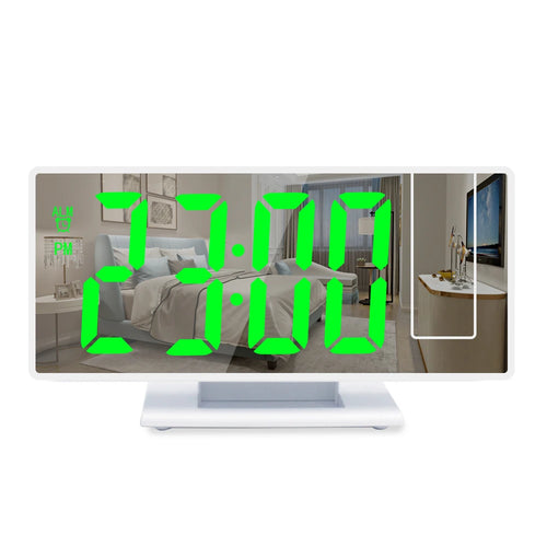 180° Arm Projection Alarm Clock Time Temperature USB Plug-in Digital