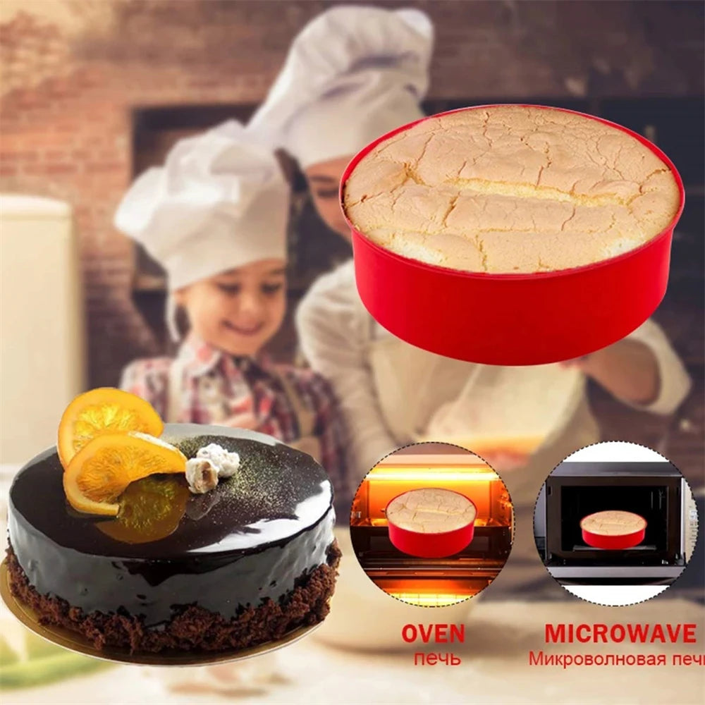 4/6/8 Inch Silicone Round Cake Mold Nonstick Baking Pan for Mousse