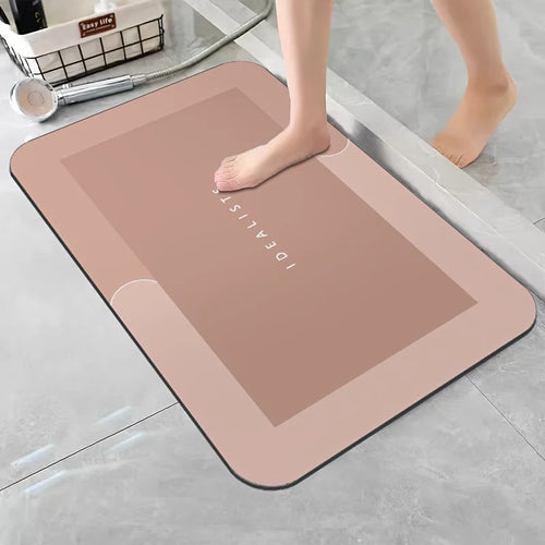 Diatomaceous Earth Bath Mat Super Absorbent Non Slip Fast Drying Soft