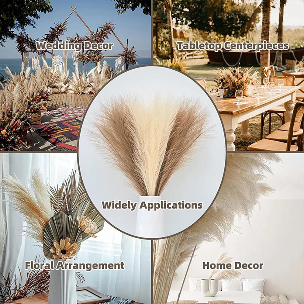 5/10/20PCS Fluffy Pampas Grass Boho Decor Artificial Flower Fake Plant