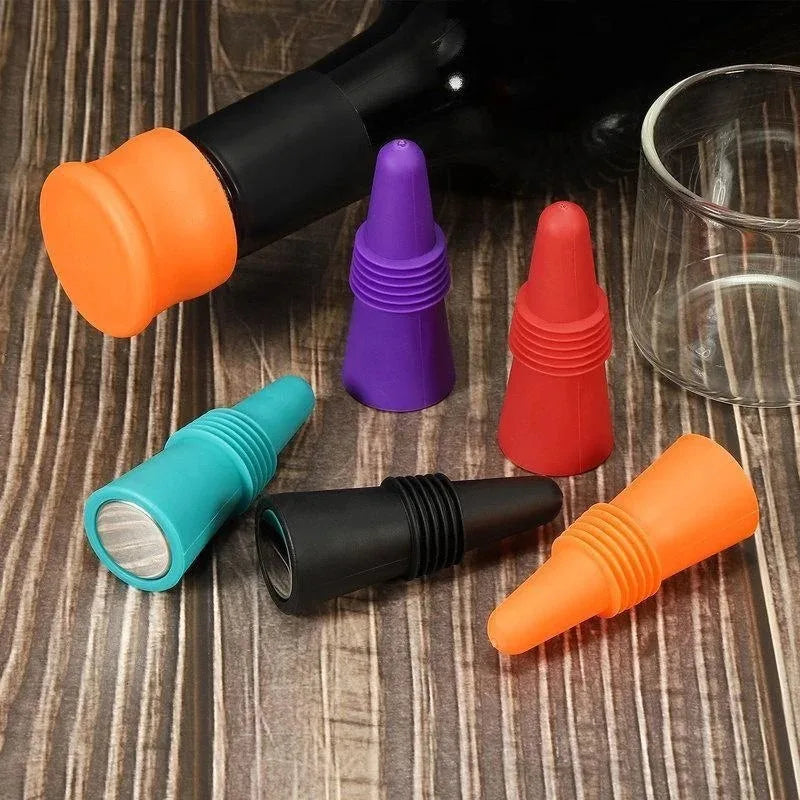 Silicone Wine and Beverage Bottle Cap Set Leak Proof Champagne Bottles