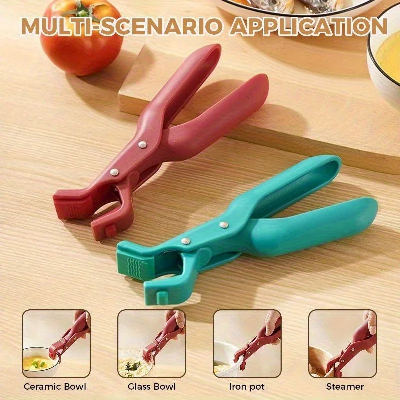 2/1Pcs Anti-Scald Clips Hot Dish Plate Gripper Kitchen Non-slip Bowls