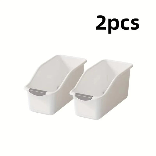Curved Plastic Storage Bins Set - Multipurpose Home Organization Boxes