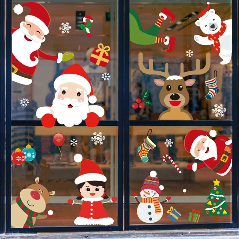 Christmas Window Stickers Merry Christmas Decorations for Home 2025