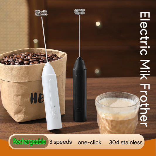 Handheld Egg Beater 3 Speeds Electric Milk Frother USB Rechargeable