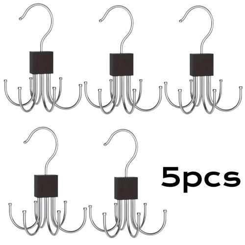 1/5pcs 360° Rotating Storage Hanger Hook Multi-Claw Bag Metal Belts