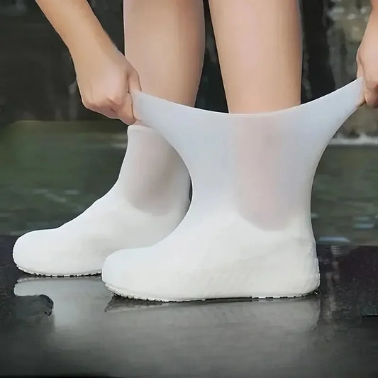 1 Pair Rubber Rain Boot Overshoes For Outdoor Use, Silicone Waterproof