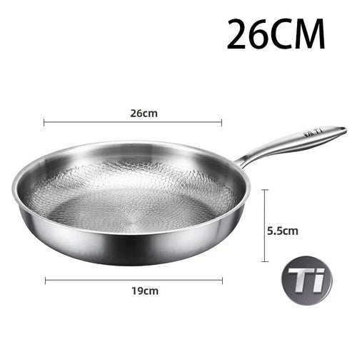 German Titanium Steel Frying Pan Uncoated Non Stick Pan Fish Scale