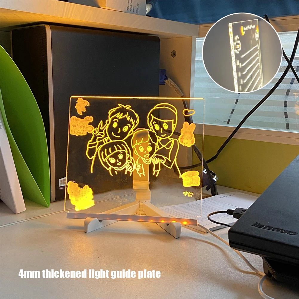 Light Up Acrylic Message Board Rewritable DIY Children's Glowing