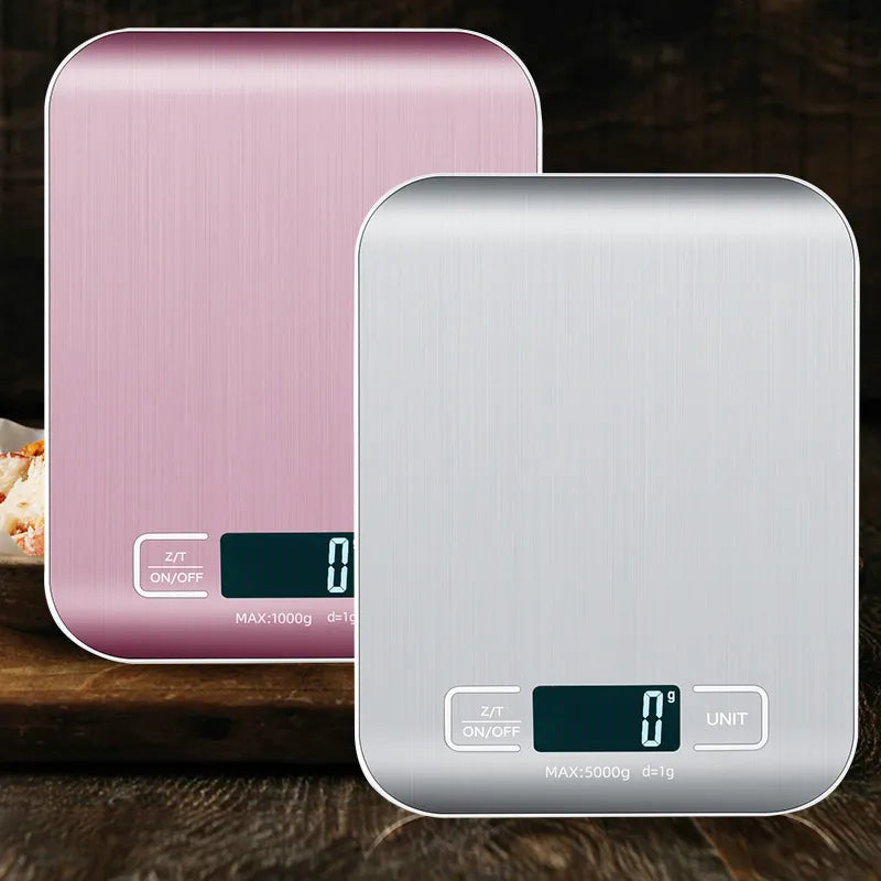 5kg/10kg Rechargeable Kitchen Scale LCD Display Stainless Steel