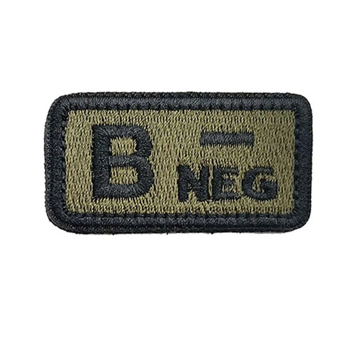 2.5*5CM,A B AB O POS-NEG Blood Type Badges Fabric Applique Embroidery