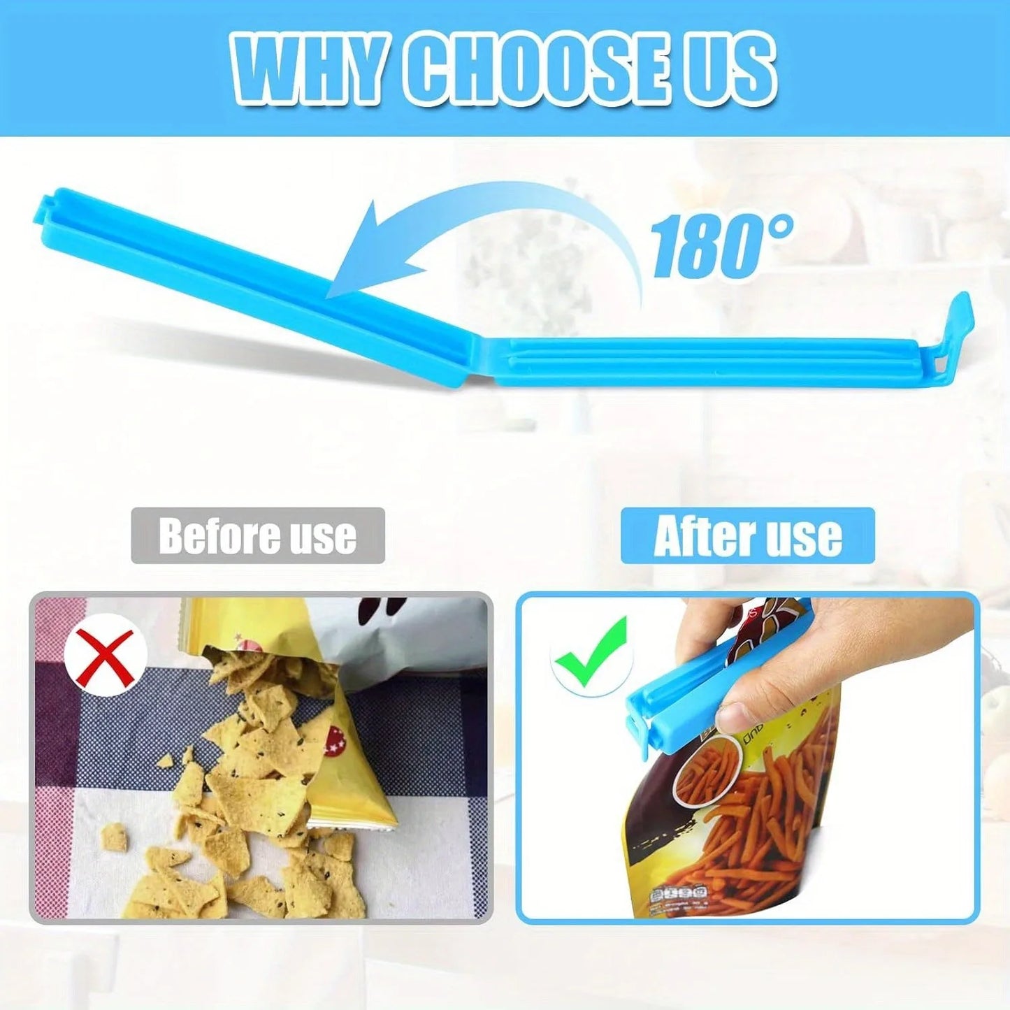 5-100PCS Food Snack Bag Sealing Plastic Clips For Packages Kitchen