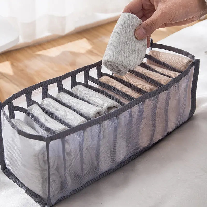 11 Compartment Home Collapsible Underwear Storage Box Nylon Organizing