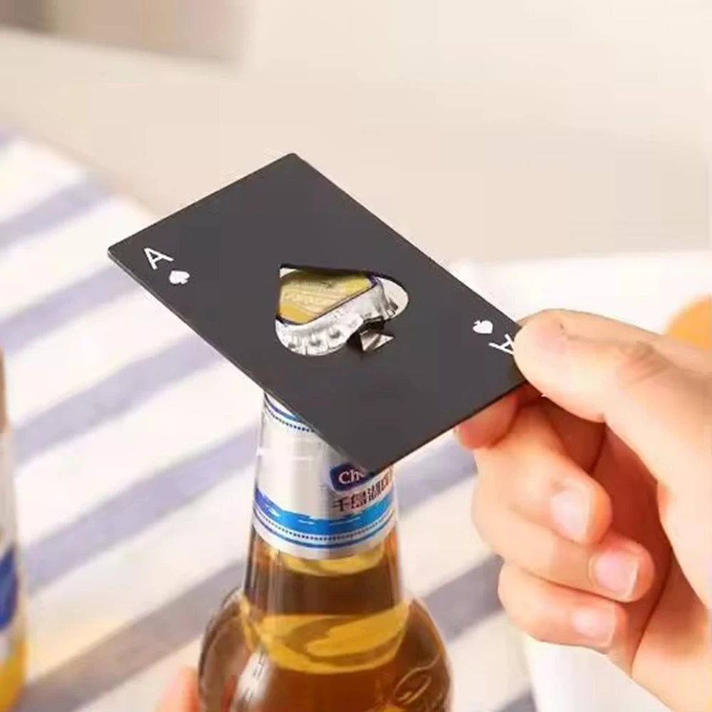 Stainless Steel  Spades A Winemaker Bottle Opener Playing Cards Bottle