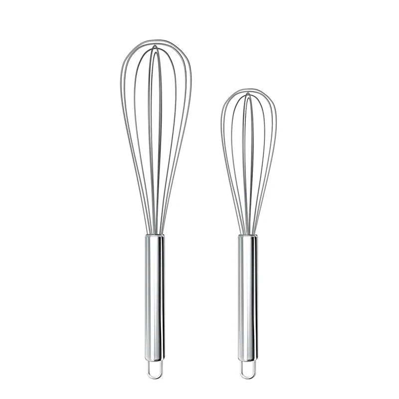 LMETJMA 8" 10" 12" Egg Whisk Stainless Steel Egg Whisk Kitchen Wire