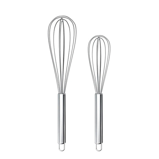 LMETJMA 8" 10" 12" Egg Whisk Stainless Steel Egg Whisk Kitchen Wire