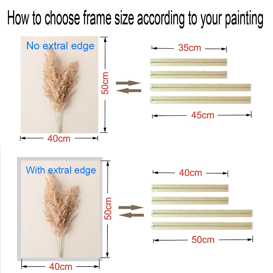 30x40 40x50 60x90cm Canvas Frame Wooden Frames Wooden Photo Oil