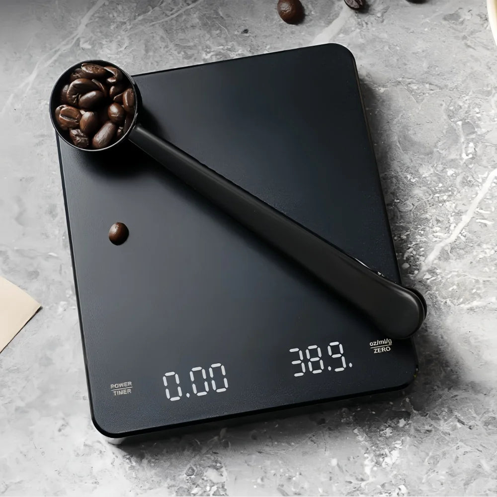 High-precision Electronic Coffee Scale with Waterproof Pad LED Display