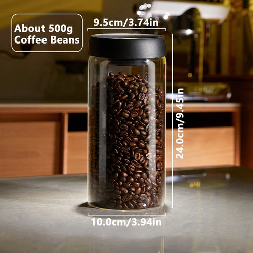 Coffee Beans Vacuum Sealed Tank Transparent Glass Food Storage Jars