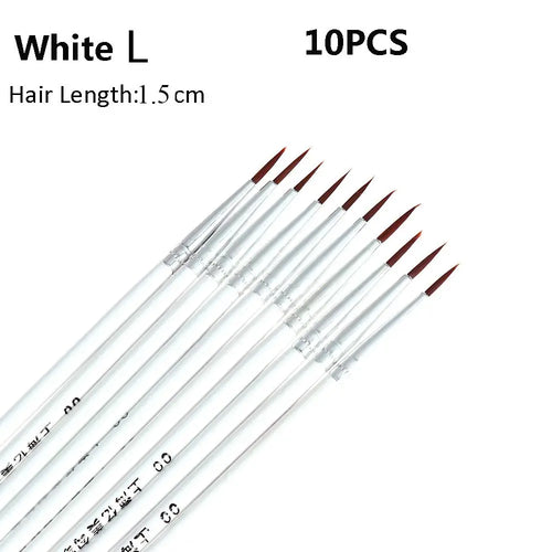 10pcs 0.7/1.1/1.5cm Fine Hand Painted Thin Hook Line Pen Art Supplies