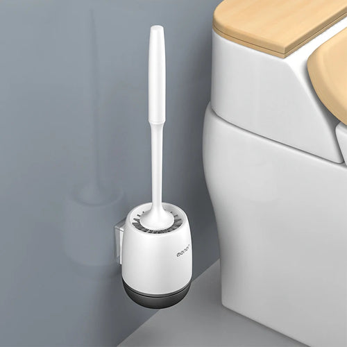 MENGNI-Silicone Toilet Brush Cleaner Brush Wall Floor Bathtubs And