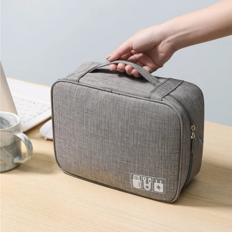Cable Storage Bag Waterproof Digital Electronic Organizer Portable USB