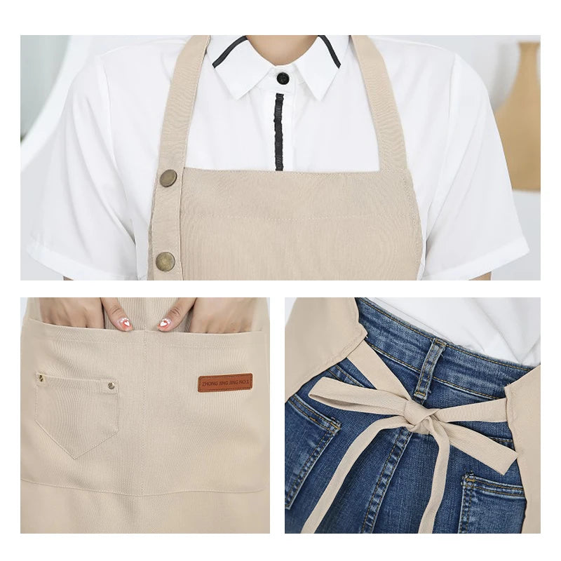 New Fashion Kitchen Aprons for Woman Men Chef Work Apron for Grill