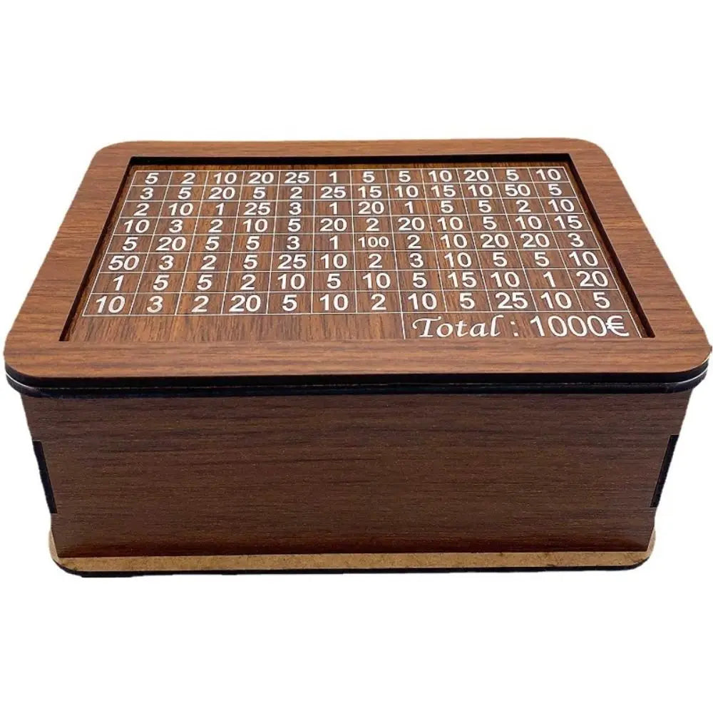 1000/3000/5000/10000 Euro Money Box Wooden Piggy Bank Reusable Money
