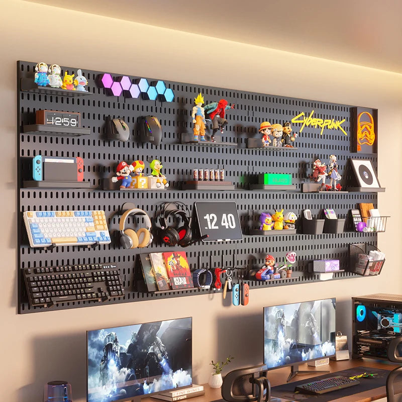 No-Drill Gaming Room Pegboard, Wall Organizer for Controller,