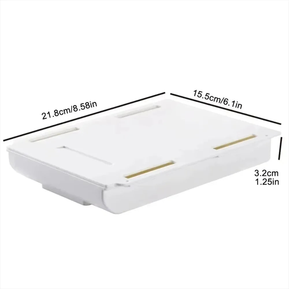 Hidden storage box, desk storage drawer, self-adhesive plastic desktop