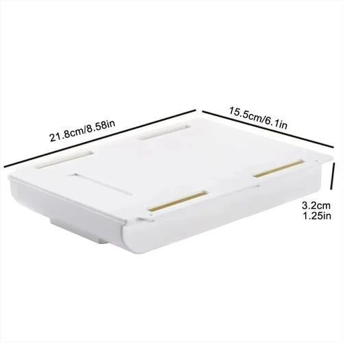 Hidden storage box, desk storage drawer, self-adhesive plastic desktop