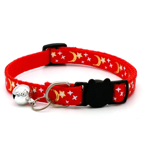 Cat Collar With Bell Cartoon Star Moon Dog Puppy Cat Kitten Collar