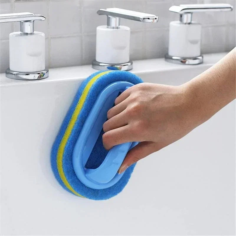 Sponge Cleaning Brush With Handle Bathtub Tile Scrub Brush Kitchen