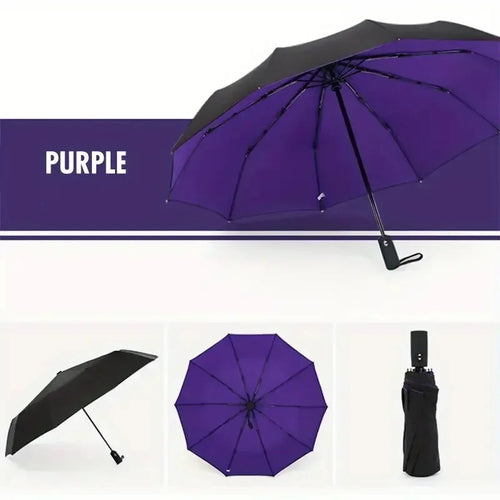 Automatic 10 Bones Sunny Umbrella, Windproof Sunny And Rainy Business