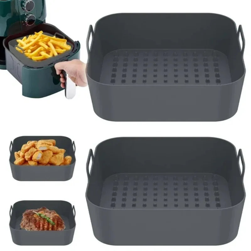 Reusable Silicone Air Fryer Basket Non-Stick Heat Resistant Air Fryer