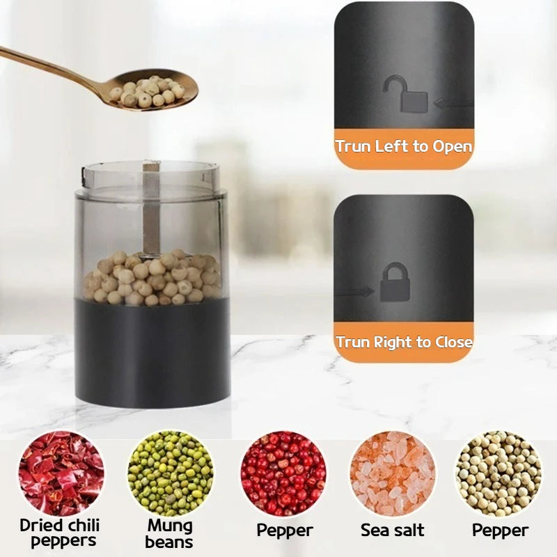 Electric Automatic Pepper & Salt Grinder - USB Charging,