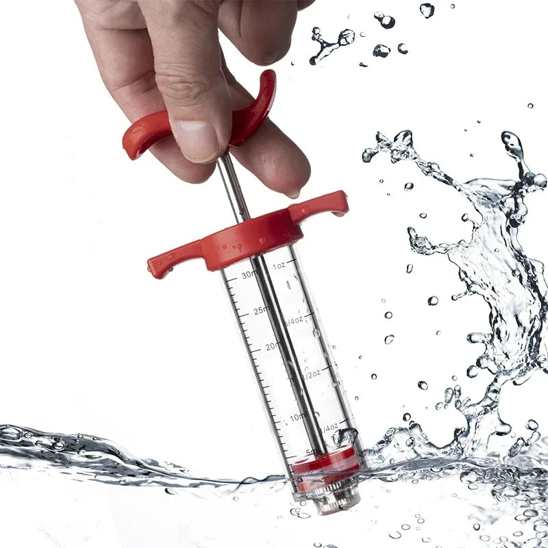 Meat Injector Syringe With 3 Marinade Injector Needles for BBQ Grill