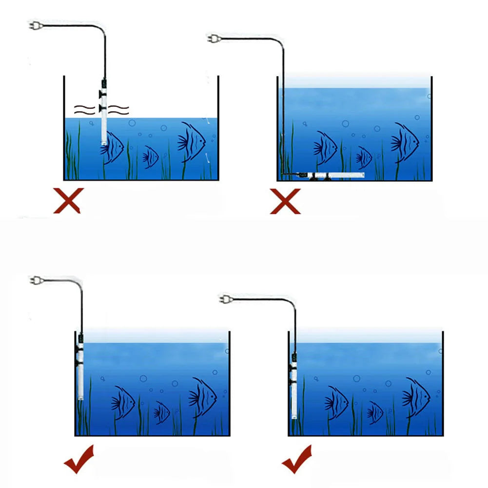 25-300W Fish Tank Heating Rod Adjustable Temperature Thermostat Heater
